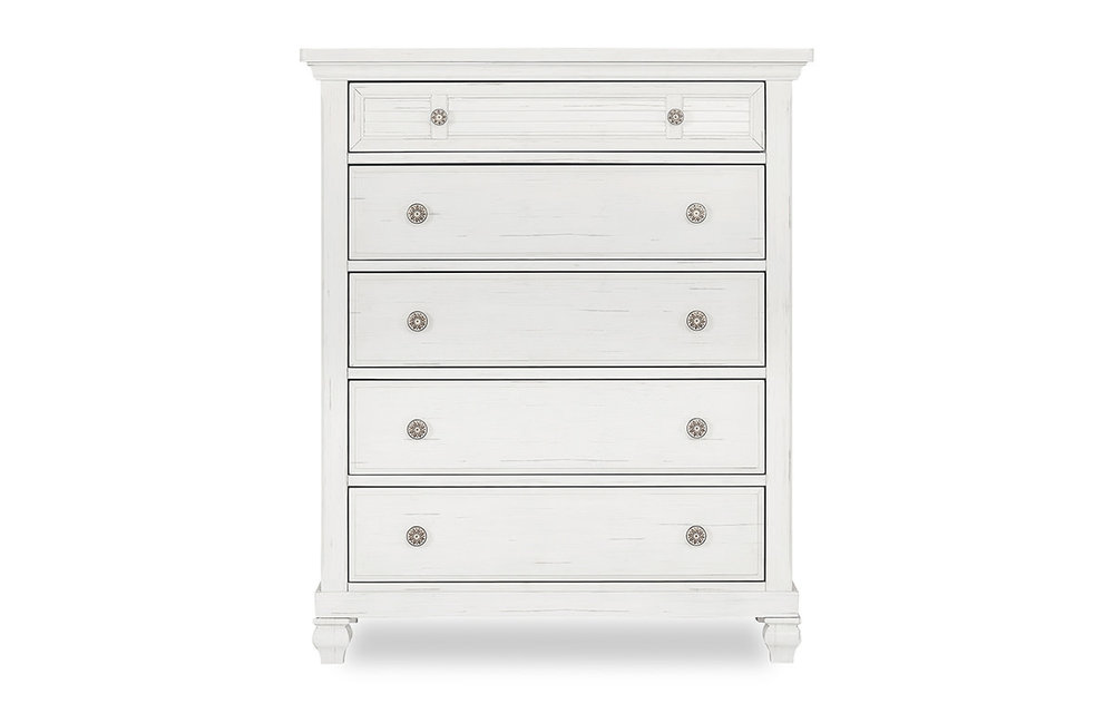 Evolur Baby Cape May Tall Chest In Weathered White