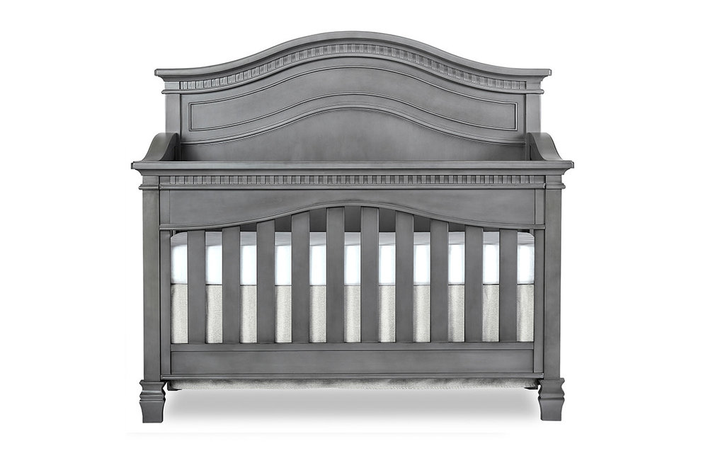 Evolur Baby Cheyenne 5-in-1 Full Panel Convertible Crib In Storm Grey/Steel Grey