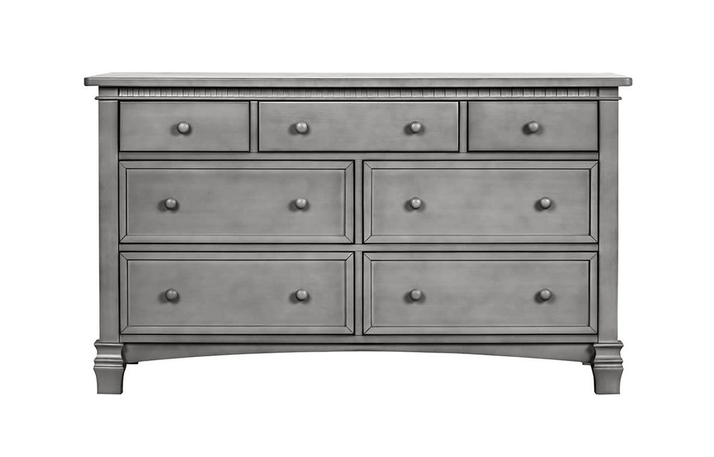 Evolur Baby Cheyenne Double Dresser In Storm Grey/Steel Grey