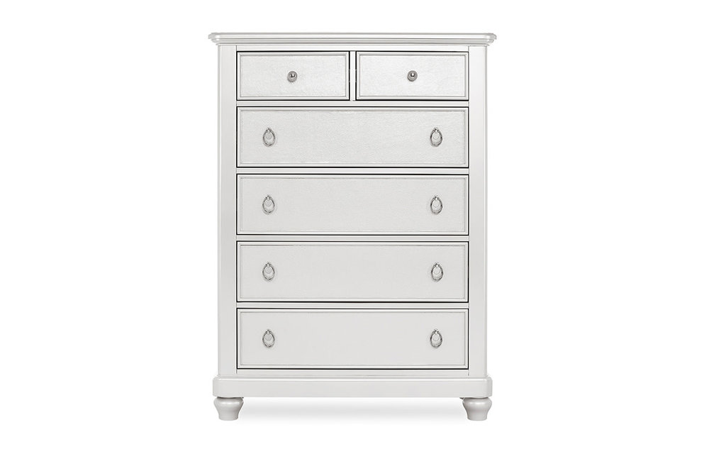 Evolur Baby Glam Tall Chest In Silver Pearl Shimmer