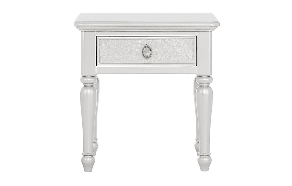 Evolur Baby Glam Night Stand In Silver Pearl Shimmer