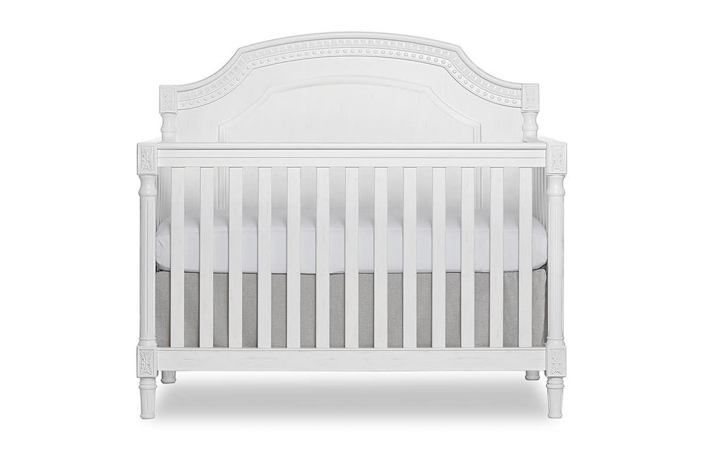 Evolur Baby Julienne 5-in-1 Convertible Crib In Brushed White (Without Upholstery)