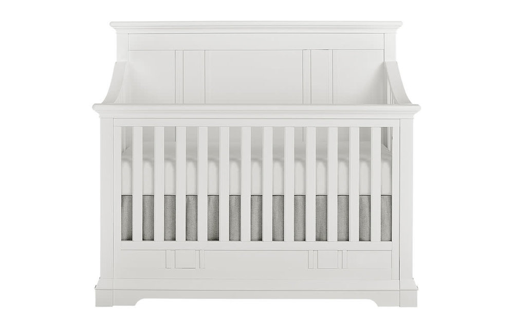 Evolur Baby Parker 5-in-1 Convertible Crib In Winter White/White