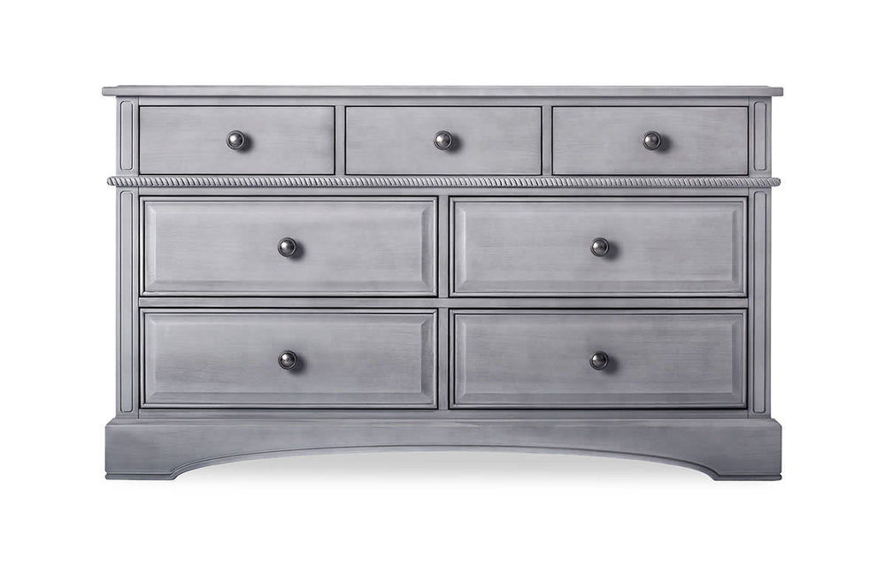 Evolur Baby Windsor Double Dresser In Storm Grey/Steel Grey