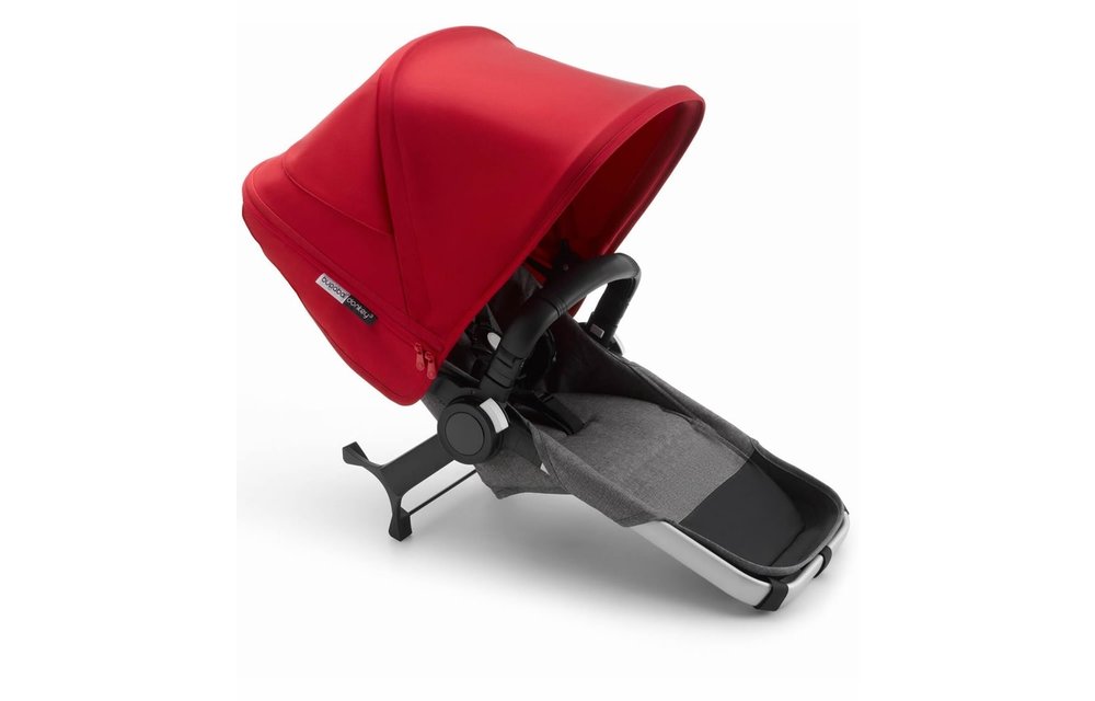 Bugaboo Donkey3 Duo Extension Set - Aluminum/Grey Melange/Red