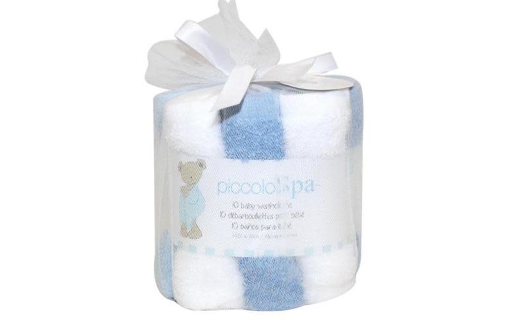 Piccolino Bambino 10 Pk Large Hemmed Washcloths Boy