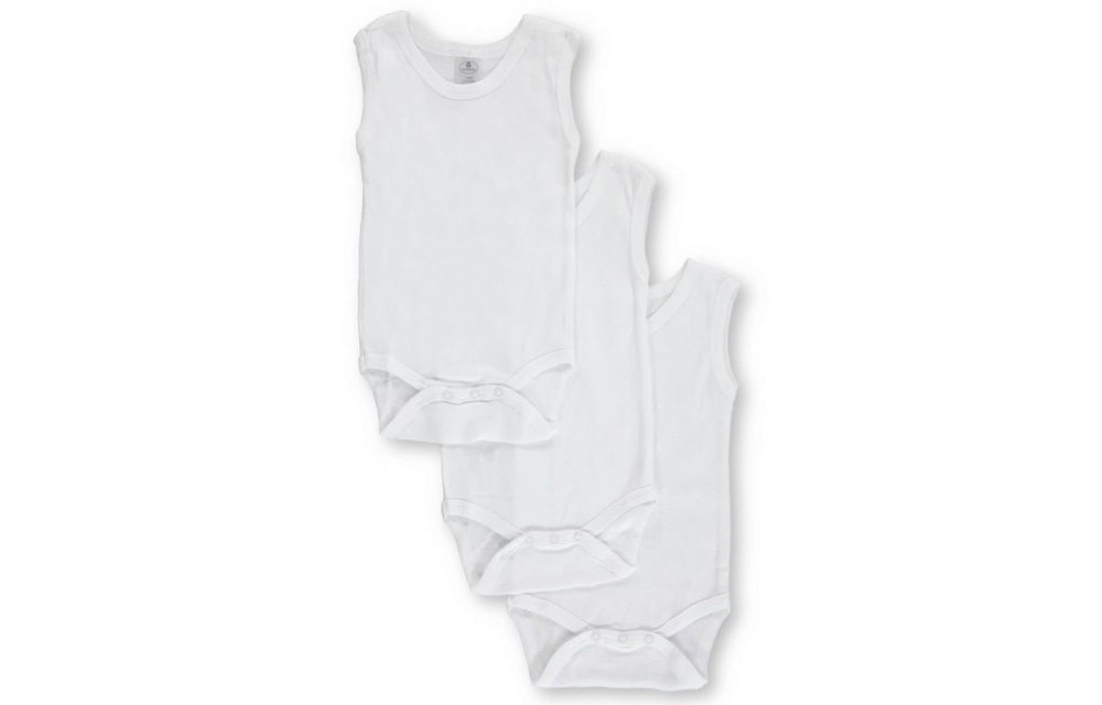 Big Oshi 3 Pc Body Suits Sleeveless 0-3 In White