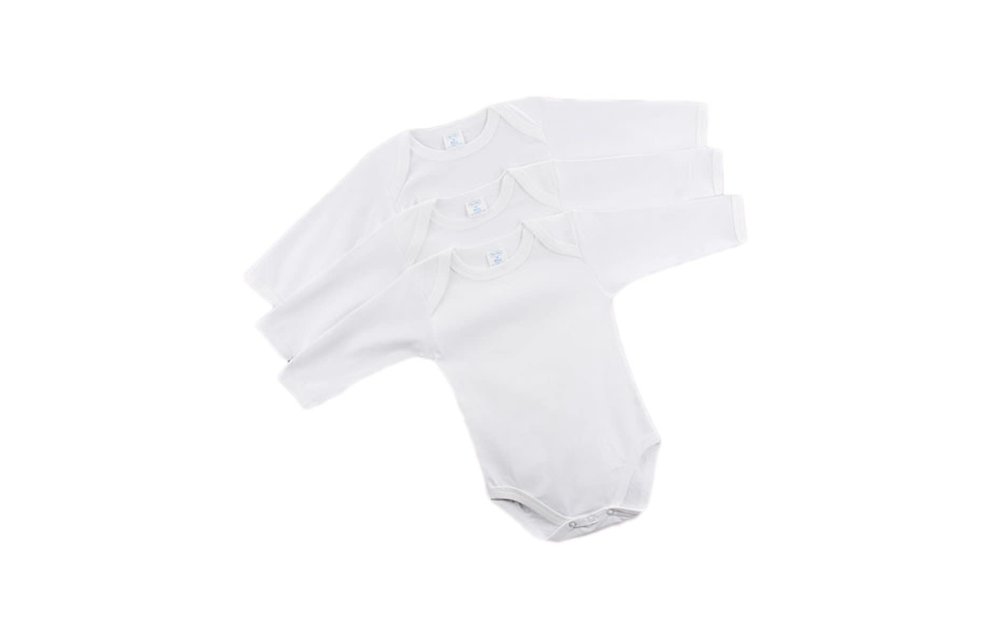 Big Oshi 3 Pc Body Suits Long Sleeve 3-6 In White