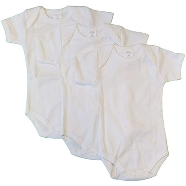 Big Oshi 3 Pc Body Suits Short Sleeve 12-18 In White