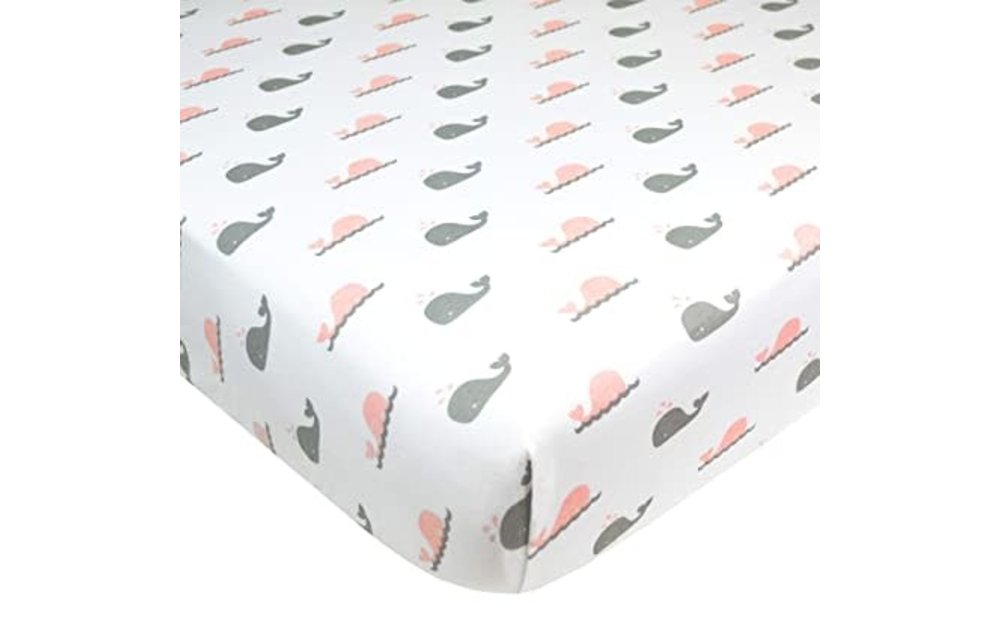 American Baby Knit Crib Sheet In Pink Whale
