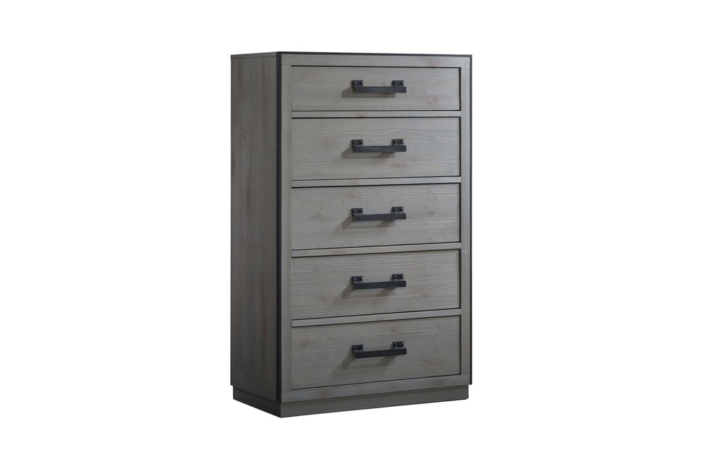 Natart Sevilla 5 Drawer Dresser In Grey Chalet
