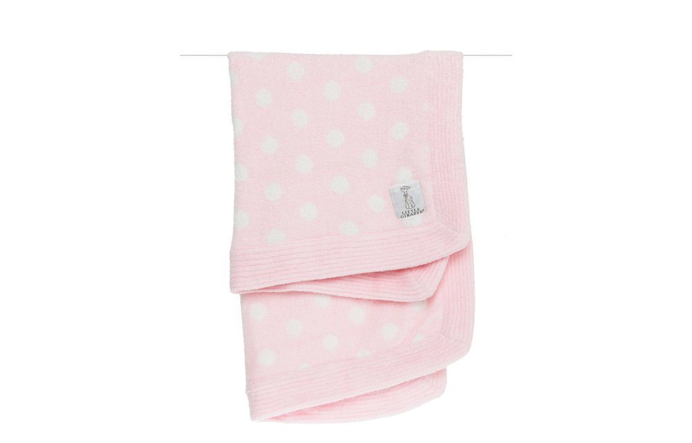 Little Giraffe Dolce Dot Blanket In Pink