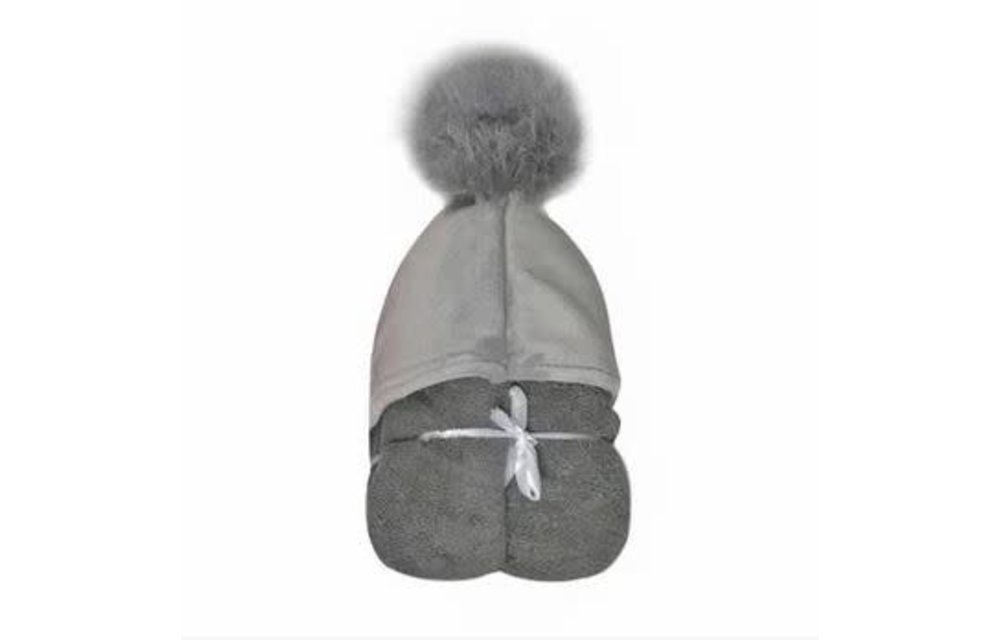 Winx + Blinx Hooded Towel In Pompom Grey