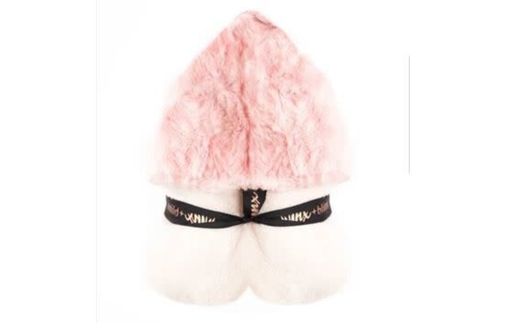 Winx + Blinx Hooded Towel In Cibirian Leopard Blush