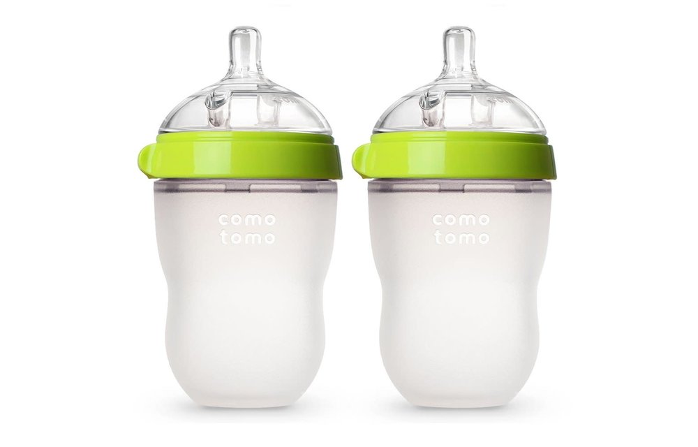 Comotomo Baby Bottle, Green, 8 Ounce (2 Pack)
