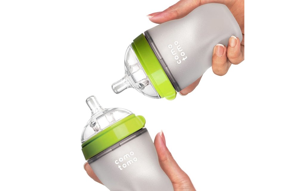 Comotomo Baby Bottle, Green, 8 Ounce (2 Pack)