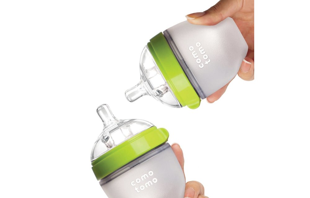 Comotomo Baby Bottle, Green, 5 Ounce (2 Pack)
