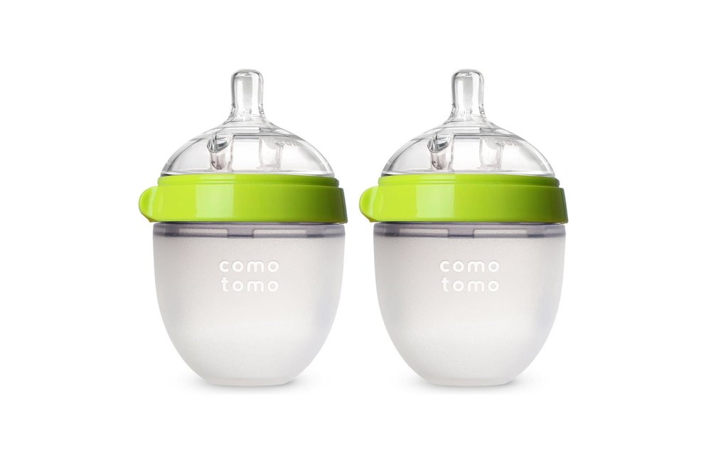 Comotomo Baby Bottle, Green, 5 Ounce (2 Pack)