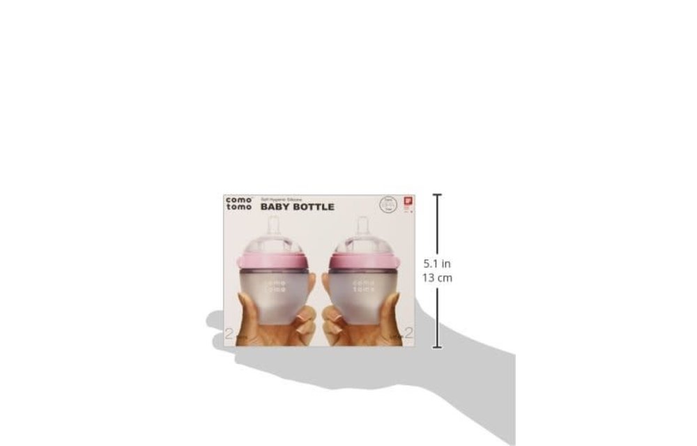 Comotomo Baby Bottle, Pink, 5 Ounce (2 Pack)