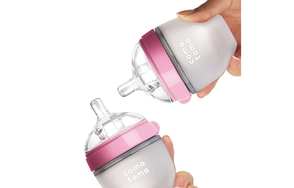 Comotomo Baby Bottle, Pink, 5 Ounce (2 Pack)