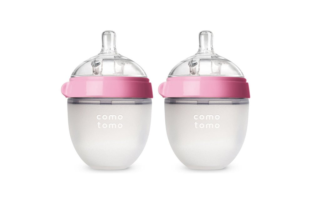 Comotomo Baby Bottle, Pink, 5 Ounce (2 Pack)
