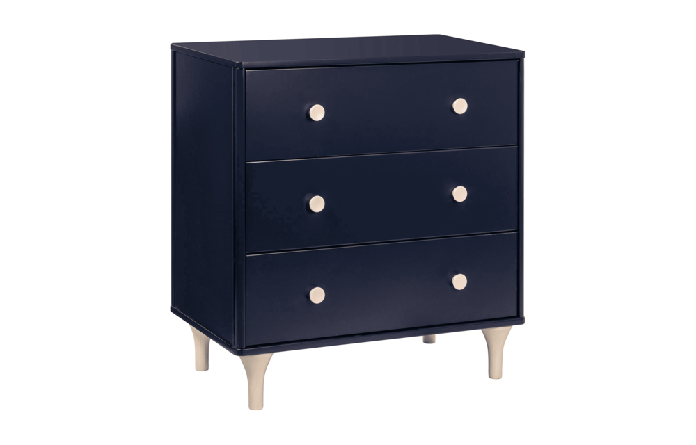 Baby Letto Lolly 3 Drawer Changer In Navy-Washed Natural (No Pad Included)