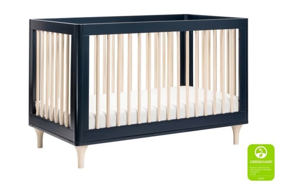 Baby Letto Lolly 3 In 1 Convertible Crib With Toddler Rail - Navy/Washed Natural