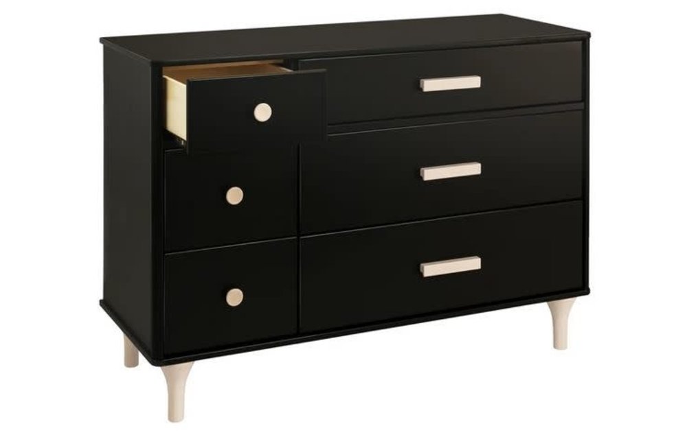 Baby Letto Lolly 6-drawer Assembled Double Dresser Black/Washed Natural