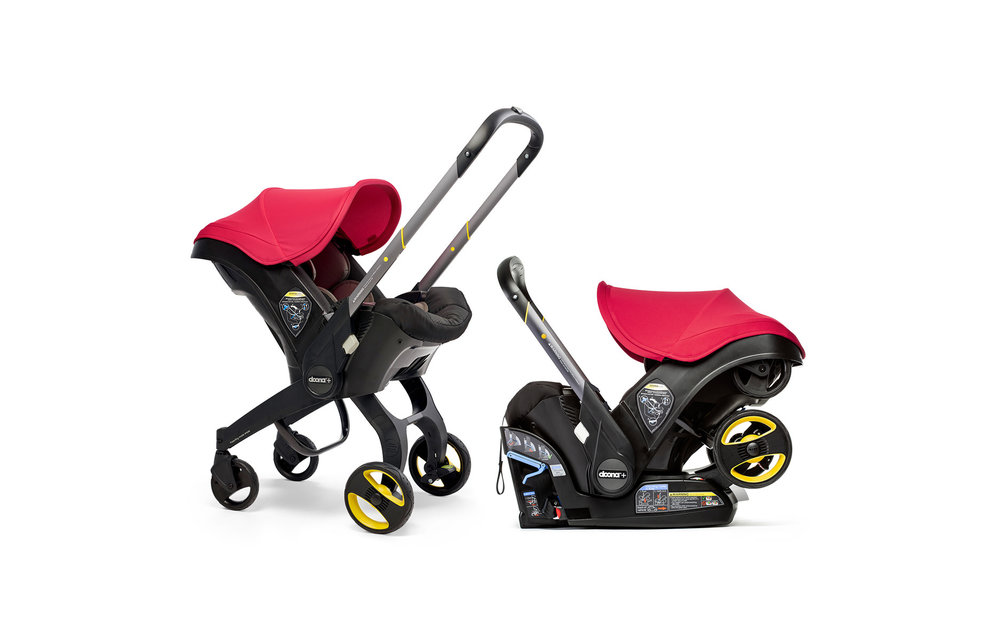 Doona + Infant Car Seat - Stroller With Infant Car Seat Base Flaming Red