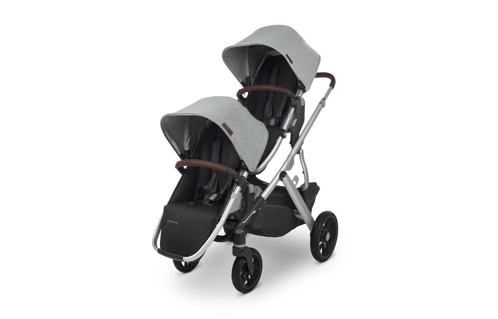 UPPAbaby 2020 Vista V2 Double Stroller - Stella (Brushed Mélange/Silver/Chestnut Leather)