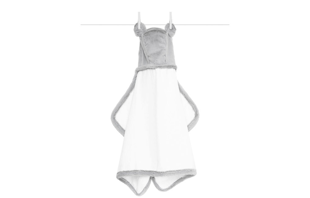 Little Giraffe Luxe Hooded Towel With Ears In Silver