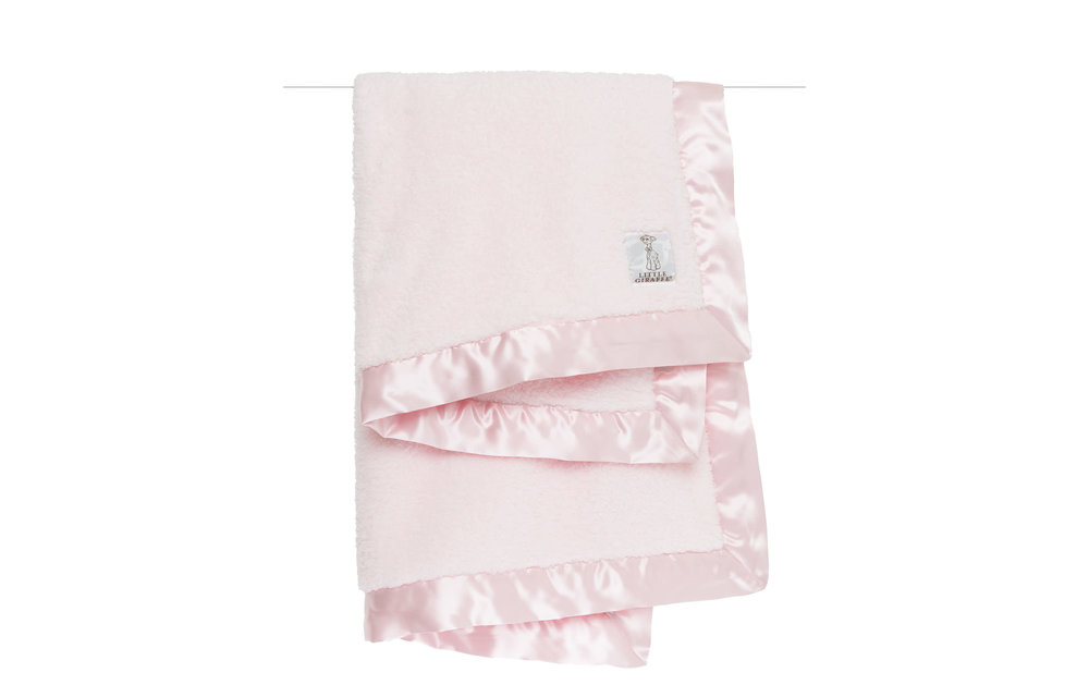 Little Giraffe Plush Chenille Knit Blanket In Pink