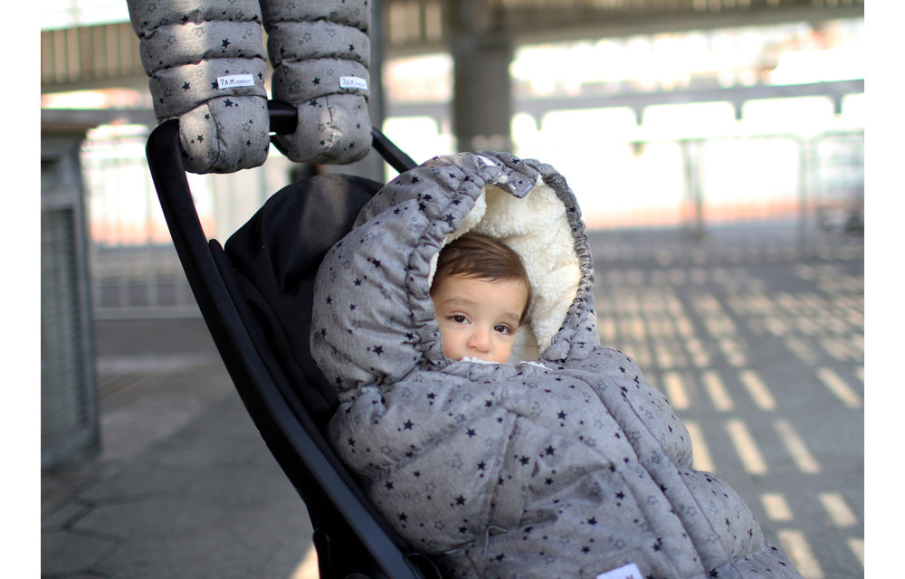7 A.M. Enfant Evolution 212 Blanket In Heather Grey Stars- 6 Months -4 Toddler