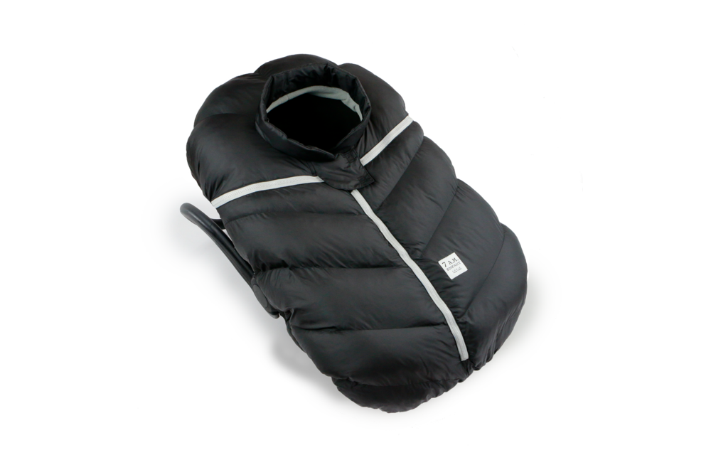7 A.M. Enfant Car Seat Cover - Cocoon In Black- 0-12 Months