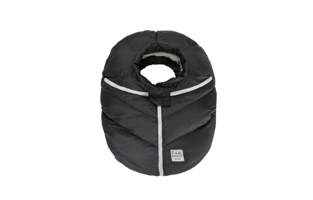 7 A.M. Enfant Car Seat Cover - Cocoon In Black- 0-12 Months