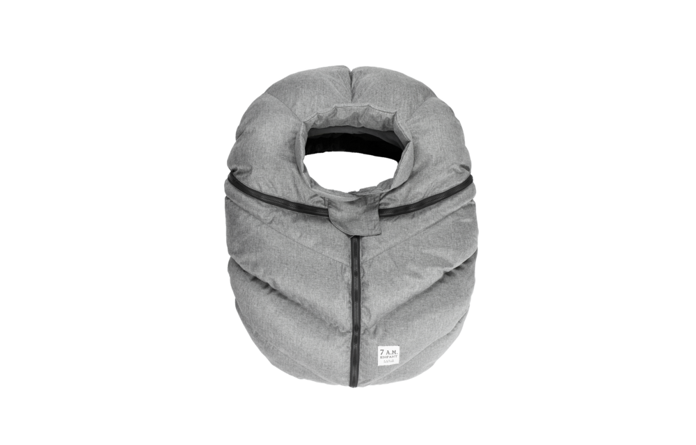 7 A.M. Enfant Car Seat Cover -Cocoon In Heather Grey 0-12 Months