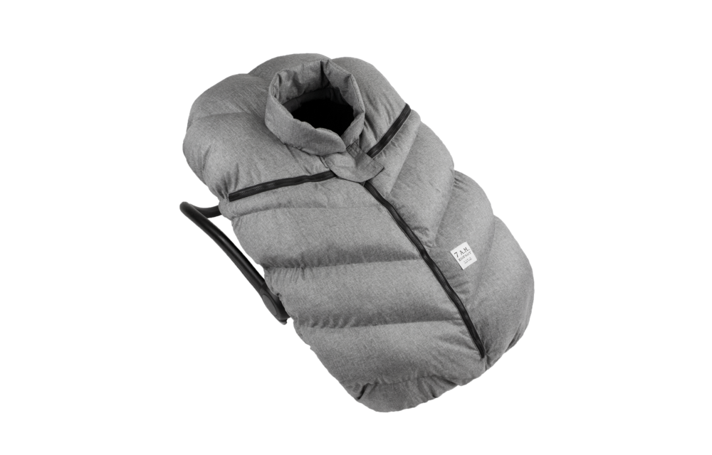 7 A.M. Enfant Car Seat Cover -Cocoon In Heather Grey 0-12 Months