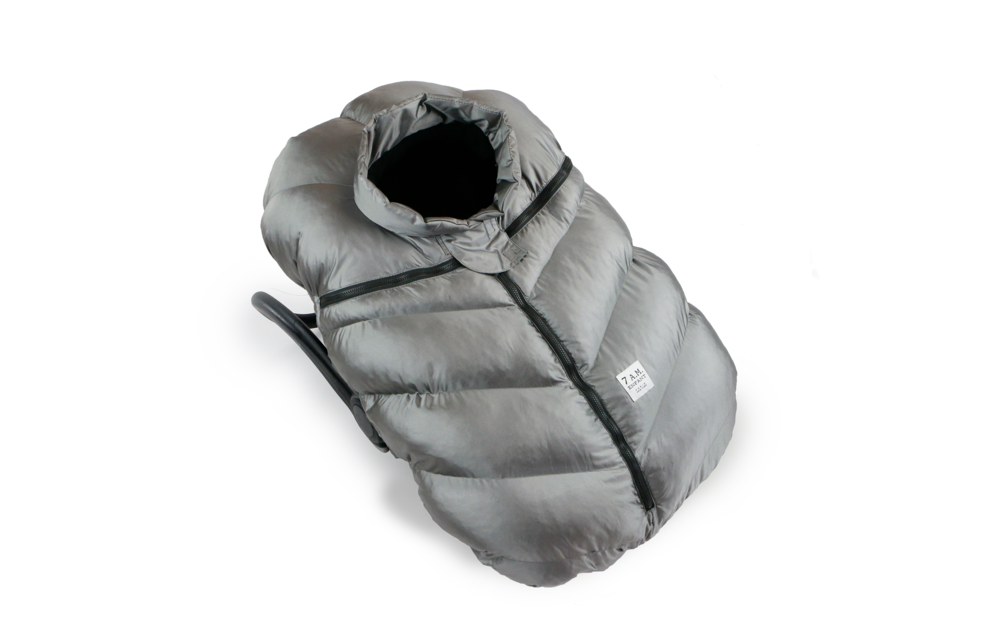 7 A.M. Enfant Car Seat Cover - Cocoon In Metallic Grey 0-12 Months