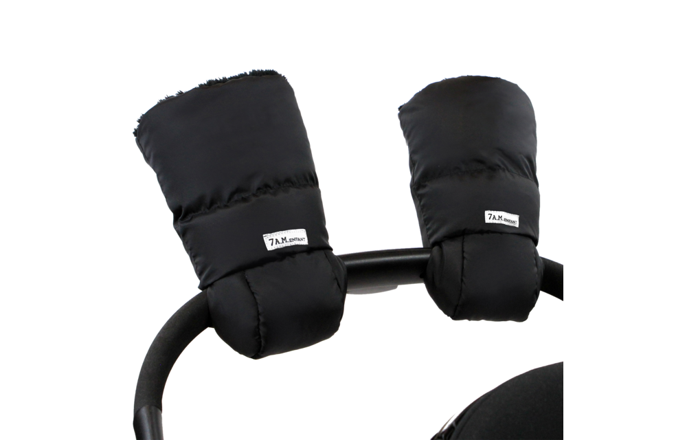 7 A.M. Enfant Warmmuffs In Black Plush