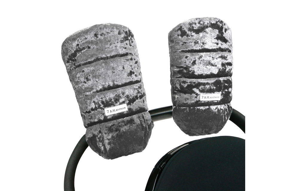 7 A.M. Enfant Warmmuffs In Grey Fleece Velvet