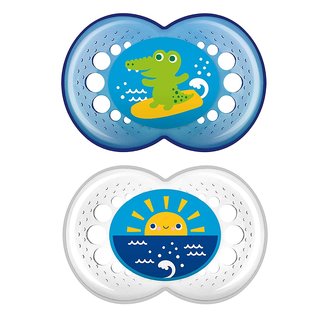 Mam Mam Crystal Silicone Pacifier 2-Pack (Assorted) - 6 + Months