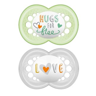 Mam Mam Attitude Silicone Pacifier 2-Pack (Assorted) - 6 + Months