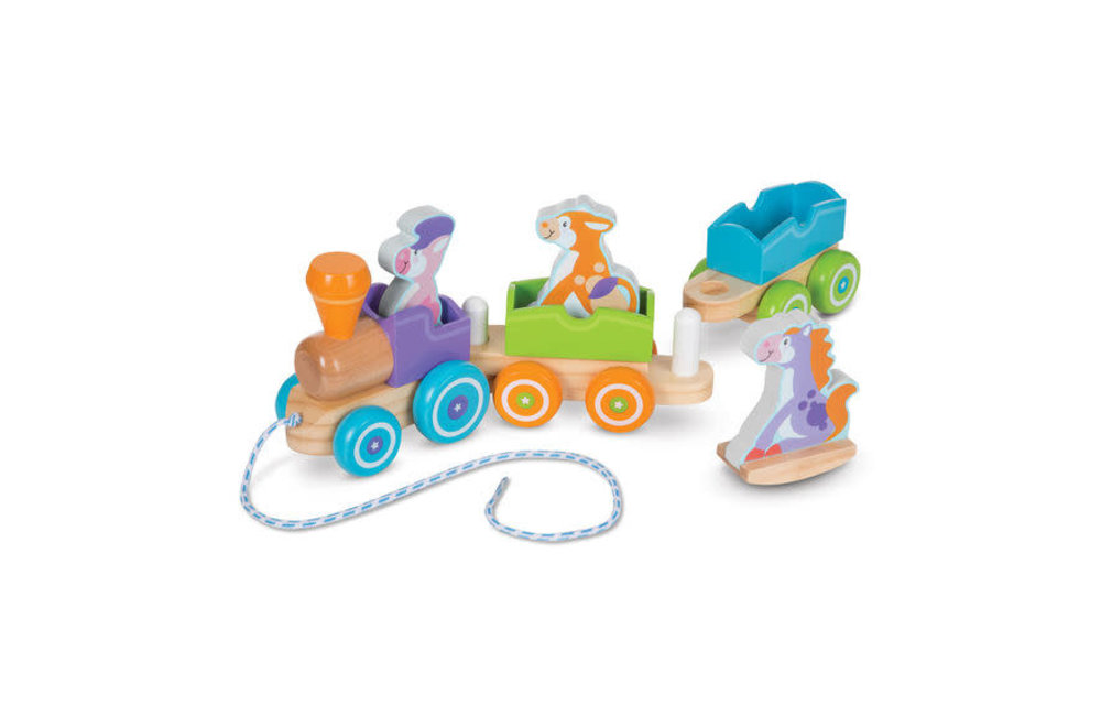 Melissa And Doug First Play Wooden Rocking Farm Animals Pull Train