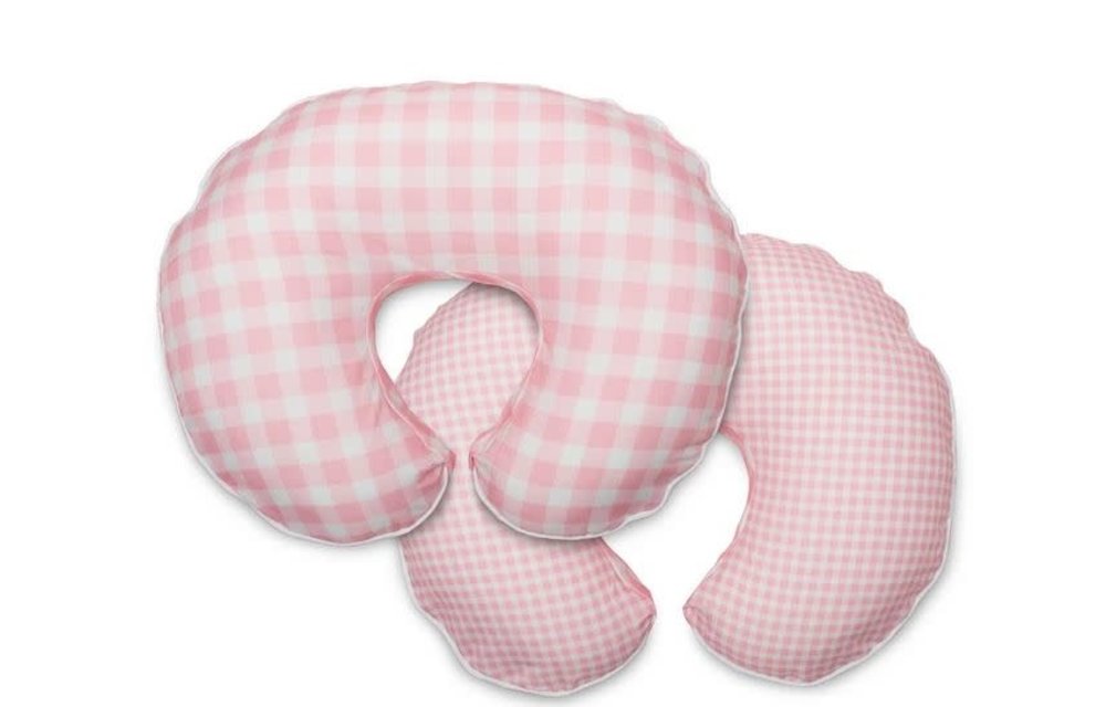 Boppy Bare Naked Pillow With Premium Slip Cover In Pink Jumbo Plaid