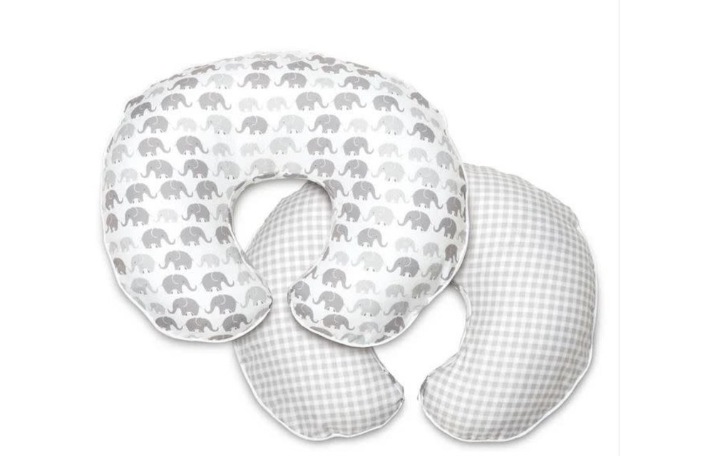 Boppy Premium Slipcovers In Gray Elephants Plaid (Pillow Not Included)