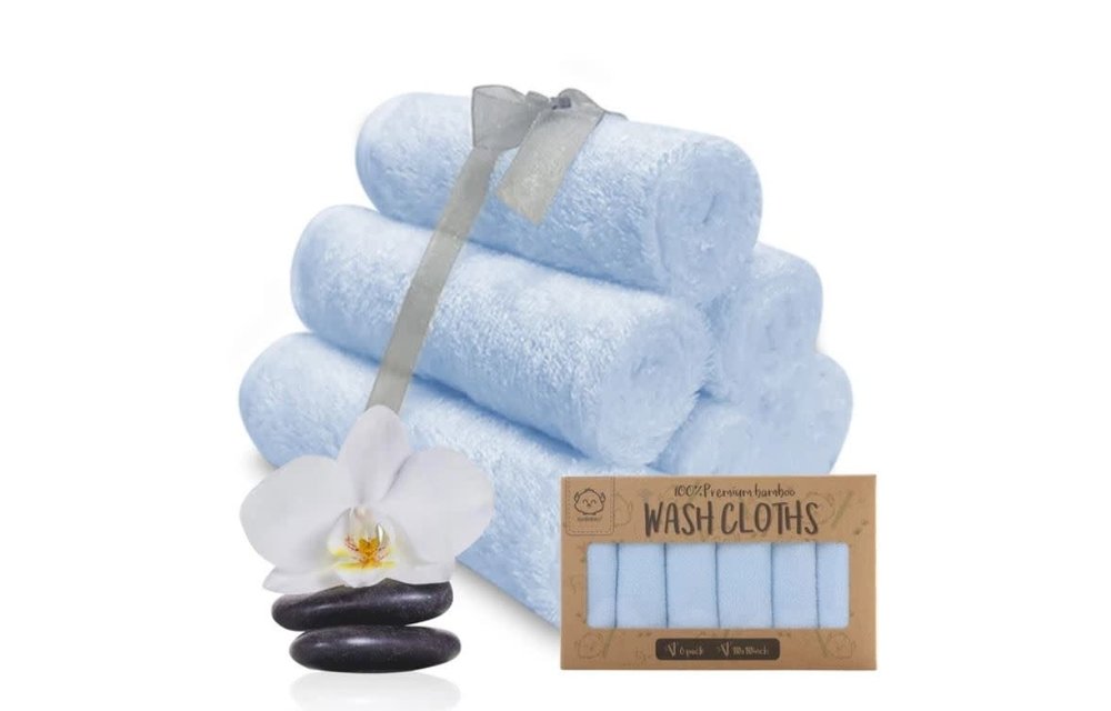 Kea Babies 100 % Premium Bamboo Washcloth In Blue