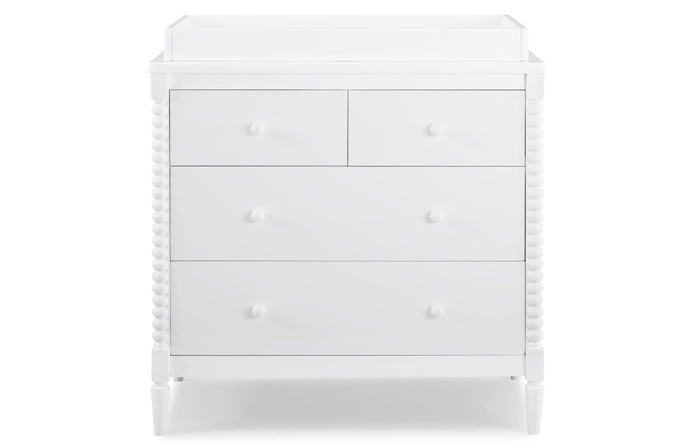 Delta Saint 4 Drawer Dresser with Changing Top In Bianca White