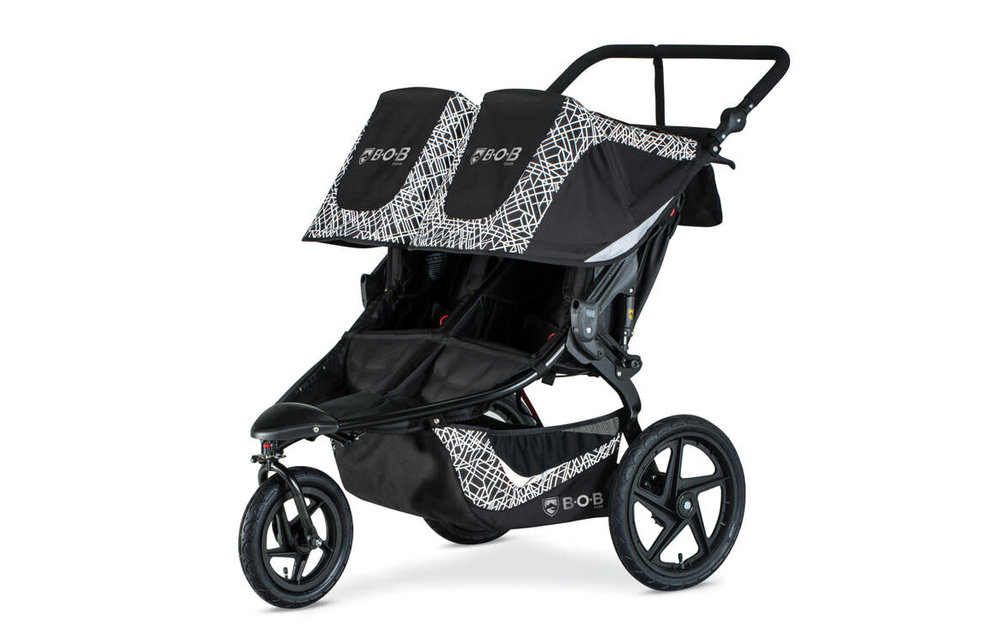 2020 BOB Revolution Flex 3.0 Duallie Double Jogging Stroller - Lunar Black