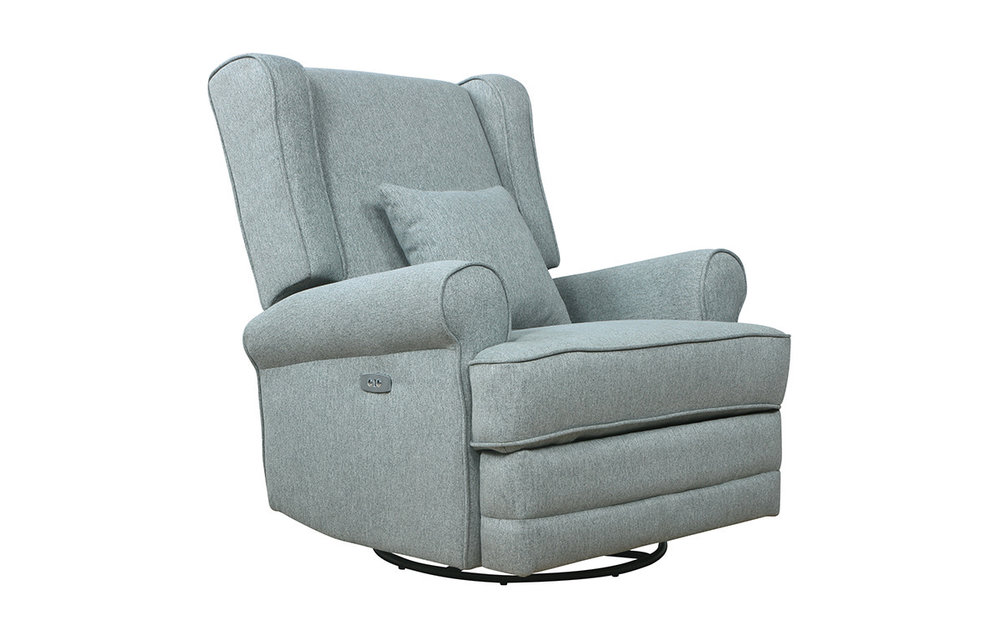 Evolur Baby Phoenix Upholstered Wing Back Power Recliner In Iron