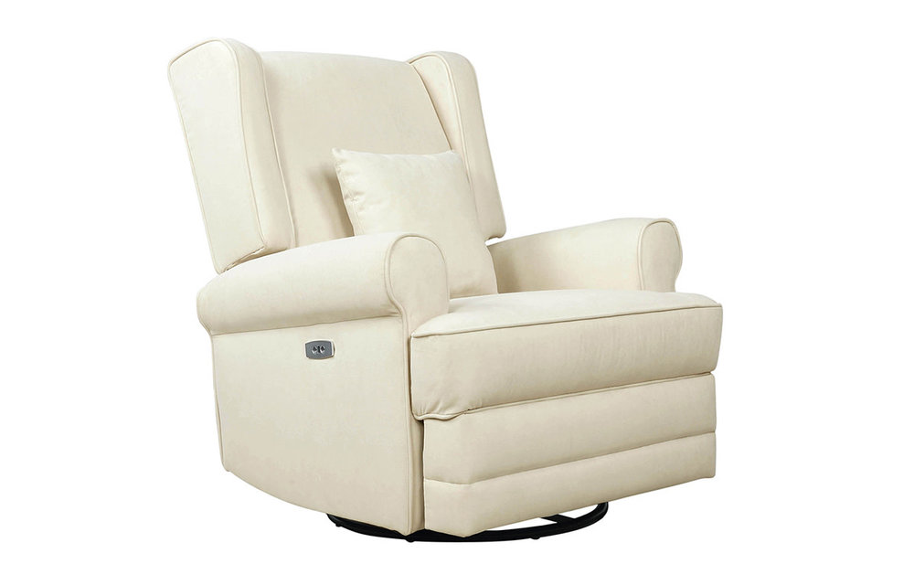 Evolur Baby Phoenix Upholstered Wing Back Power Recliner In Shell